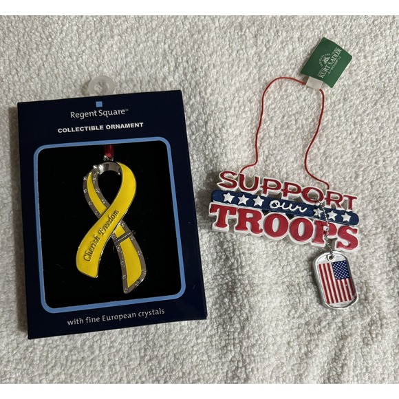 The Unbranded Brand Other - ORNAMENT MILITARY US ARMED FORCES SERVICE‎ ARMY CHRISTMAS NEW YELLOW RIBBON